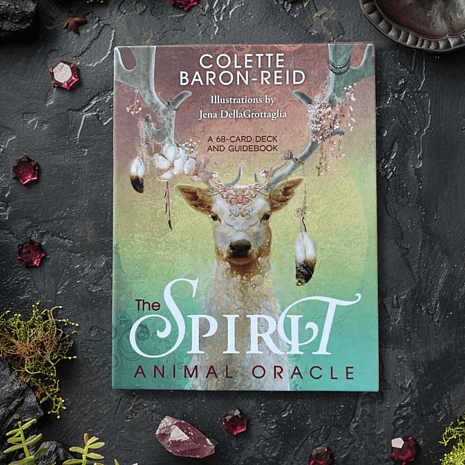 The Spirit Animal Oracle Deck on a Moss and Gem Background