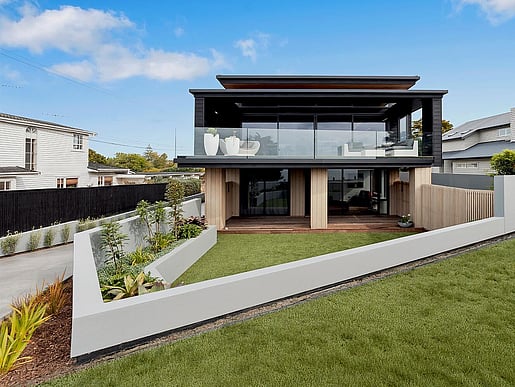 Beach front view of Marine house, Mellons bay