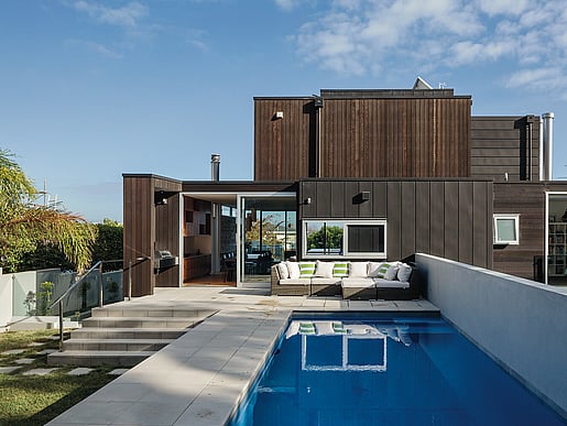 Pool and exterior of Paunui house, St Heliers