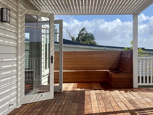 Deck and french doors. Renovation of Kingsley Westmere.