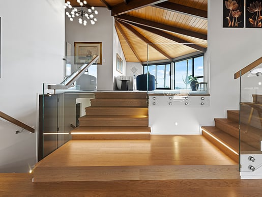 Stairway and entrance to Falstaff House, Half Moon Bay