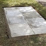 Make good the mortar around the slabs.