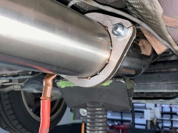 exhaust flange tacked