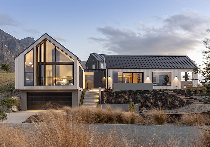 An architectural Jacks Point home in Queenstown by Fixation Builders. 