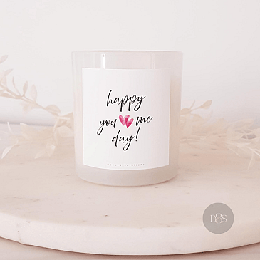 White candle with message