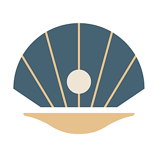 Graphic of a clam and pearl