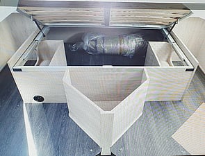 Under rear bed / garage storage