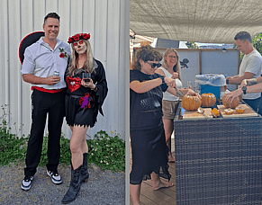 Halloween line dancing and Christmas cheer