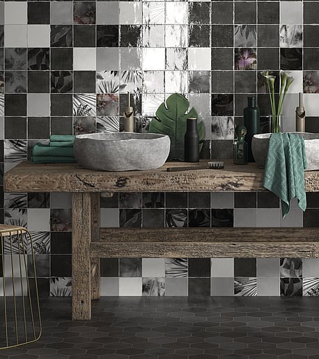 SOUK - Square 13 x 13 and Hexagon 13.9 x 16.5Eight colours available