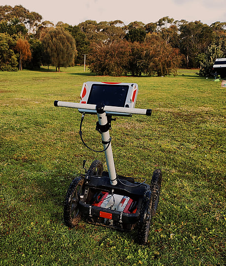 GPR ready to sweep a backyard
