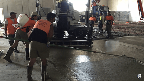 Photo of Slab Armor Starter working in -- and on wet concrete