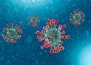 Bacteria and germs viewed at microscopic size