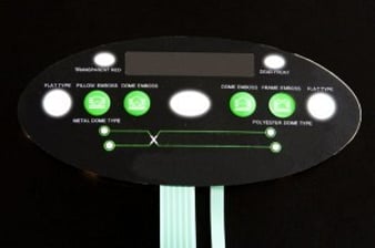 Thin film backlight shown in a membrane keypad