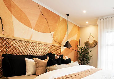 Orange bedroom wallpaper