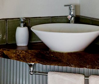 vanity inset on timber bench