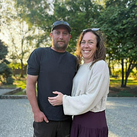 “Dan and Kate Blair, owners of Forest Hillside Glamping Retreat and Sleeping Beauties, Southland NZ.”