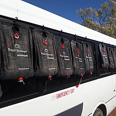Shower bags heating up for remote camp night