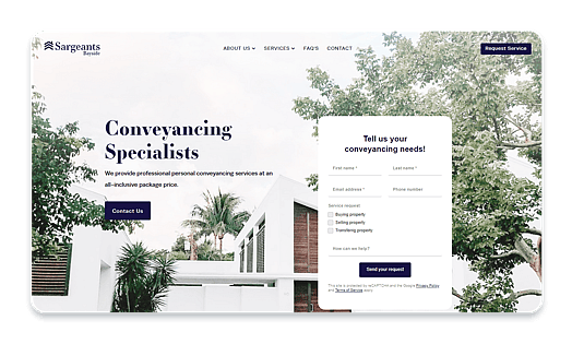 Sargeants Bayside website home page