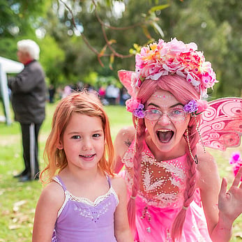 Pink Fairy with Little Girl