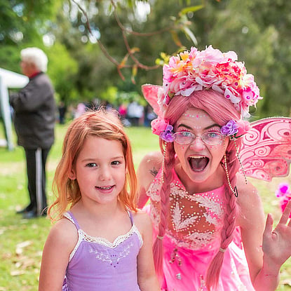 Pink Fairy with Little Girl
