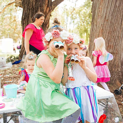 Two Girls Dressed as Fairies Together