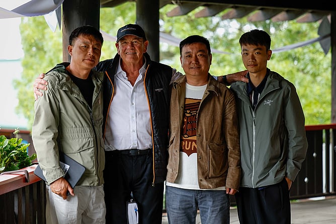 L-R: Zhiqiang Wang, Sir Brendan Lindsay, Sanxiong Gao and Jun Zhang -  Photo: Angelique Bridson
