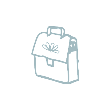 Hand drawn wellness backpack
