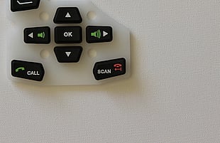 Laser etched, metal look, plastic keycaps on a silicone keypad