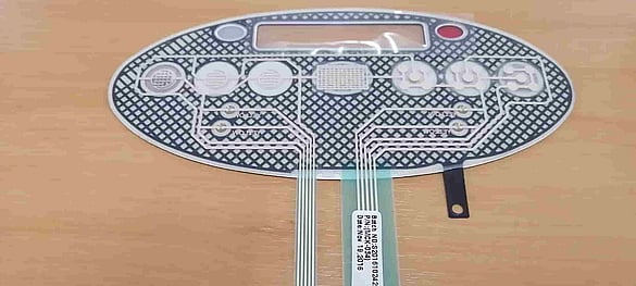 Photo of the rear side of a Keyflex sample membrane keypad