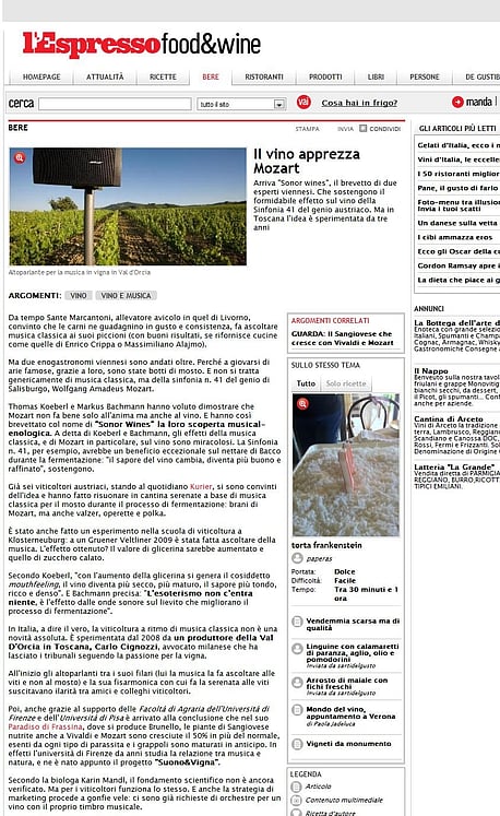 Italy Lespresso food wine