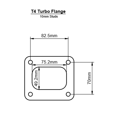 t4 turbo inlet dimensions