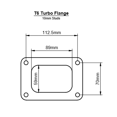 t6 turbo inlet flange dimensions