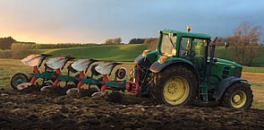 Ploughing for barley crop