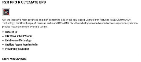 RZR Pro R Ultimate EPS Features 
