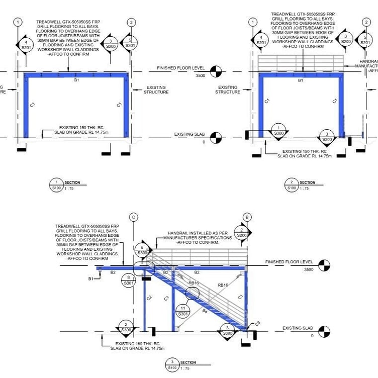 Structural Drafting & Detailing:For complex designs, we provide comprehensive structural drafting to ensure your vision is clearly communicated to the construction team. 