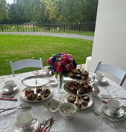 teapots and tea for high tea party