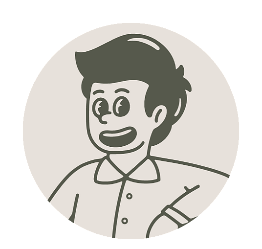 Simple illustrated character logo design