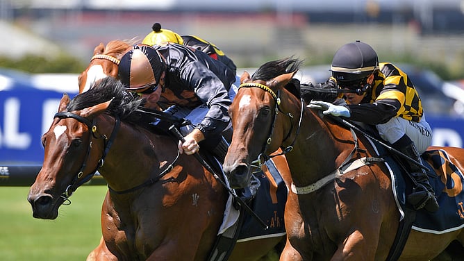 Liguria winning the Gr.3 Colin Jillings 2YO Classic (1200m) at Ellerslie on Saturday.  - Photo: Kenton Wright (Race Images)