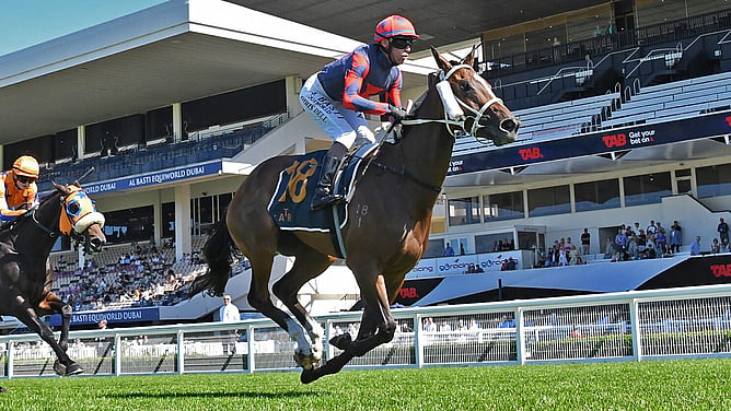 Special Sakura winning the Listed Fulton Family Stakes (1500m) at Ellerslie on Saturday.  - Photo: Kenton Wright (Race Images)