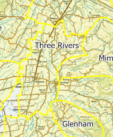 Three Rivers Boundary Map Three Rivers | Thriving Southland