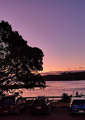 Beautiful view of the sunset from our deck