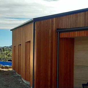 Redwood cladding