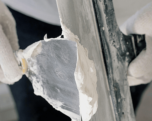 Plaster on trowel