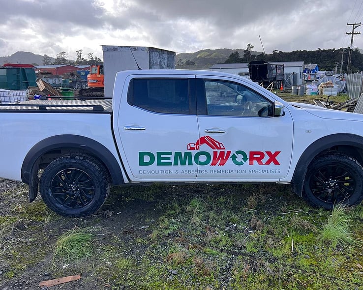 Demoworx ute on a work site