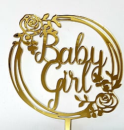 Custom gold mirror cake topper NZ - Laser Cut Cake Toppers NZ