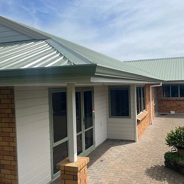 View of Hamilton home with continuous spouting