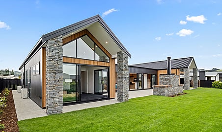 Exterior image of the Dundee Road house development. MJW Homes. Dunedin, Otago. NZ.