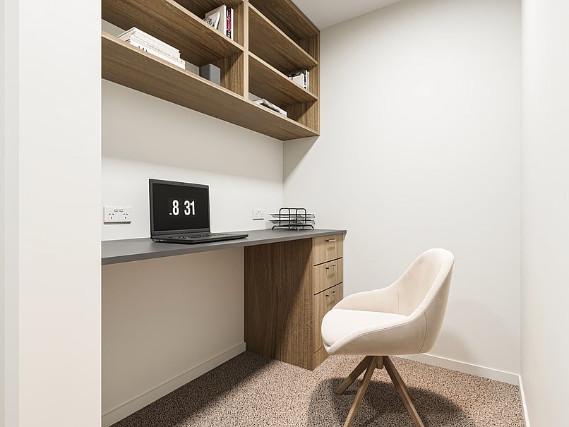 Study image of Highgate Ridge townhouse in Maori Hill by MJW Homes. Dunedin, Otago NZ