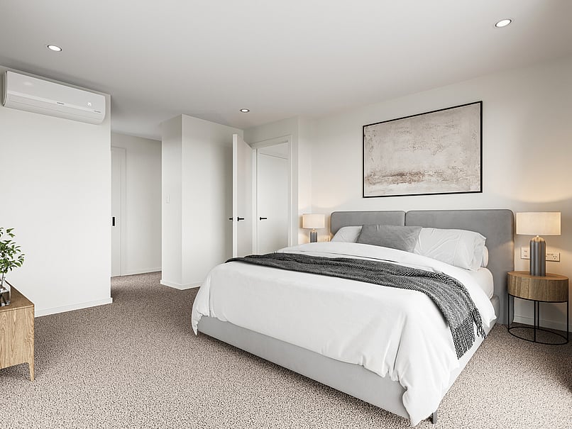 Bedroom image of Highgate Ridge townhouse in Maori Hill by MJW Homes. Dunedin, Otago NZ
