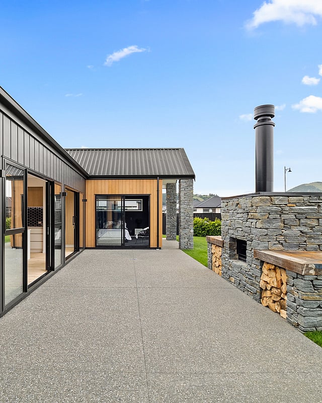 Exterior image of Dundee Road townhouse development. MJW Homes. Dunedin, Otago. NZ.